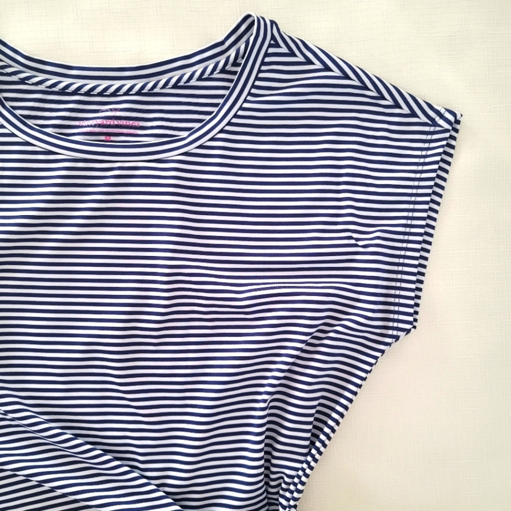 Vineyard Vines Women's Bleu & White Striped Dress, Size M - Picture 4 of 12